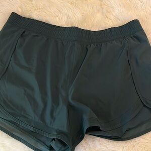 Gaiam High-Waisted Performance Running Shorts - Forest Green
